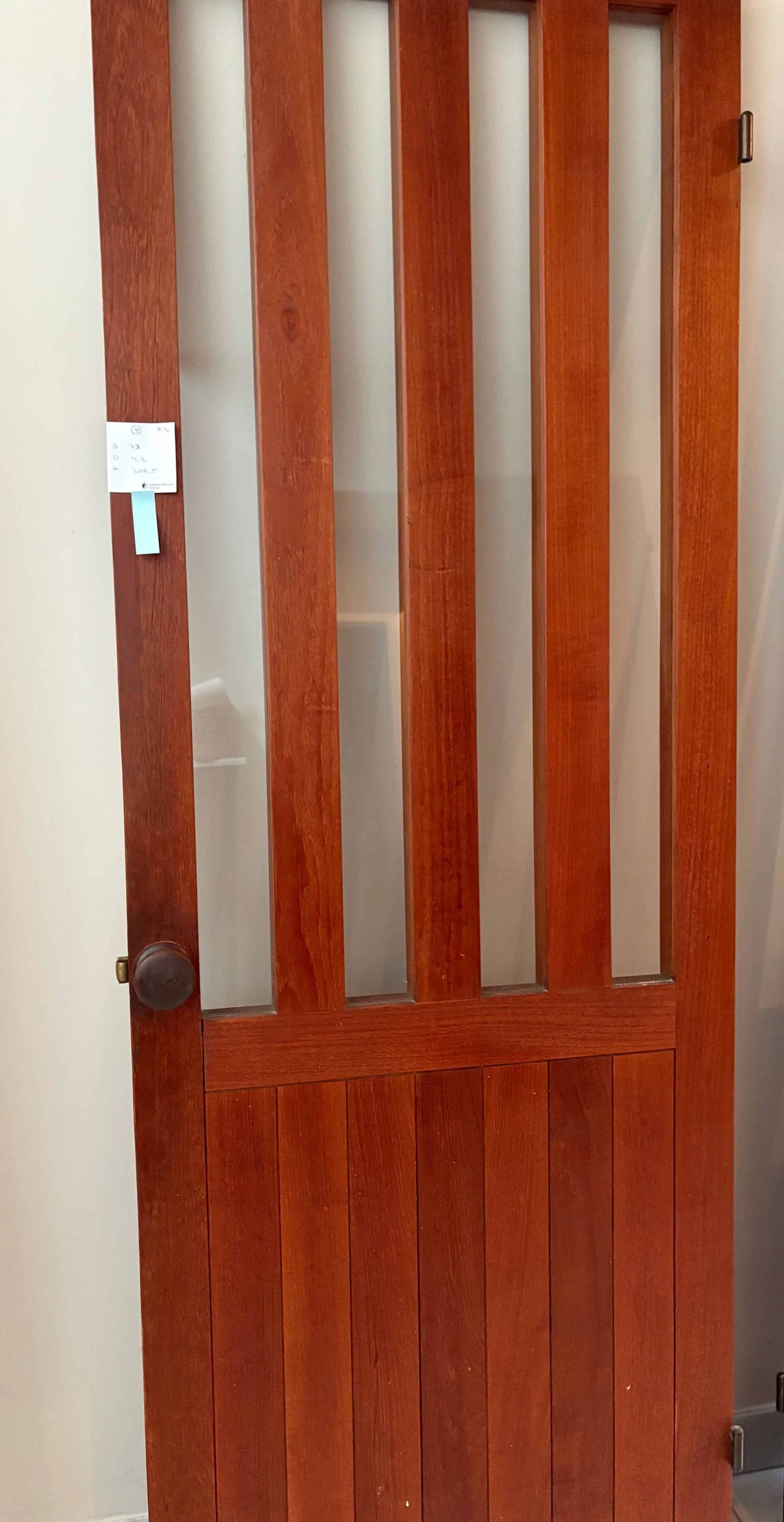 Glasdörr massiv teak återbruk